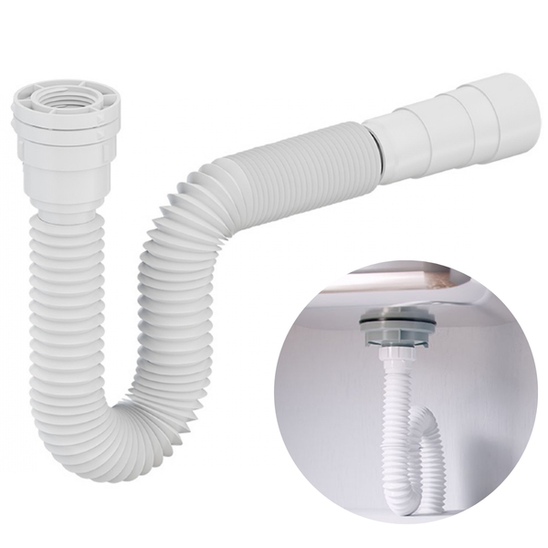 Sifão Sanfonado Universal 73cm Branco | Valeplast